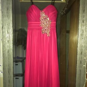 Red Strapless Gown